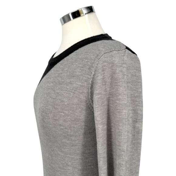 Long Tall Sally Colorblock Crewneck Long Sleeve Sweater Gray Black Size 6-8 NWT - Picture 4 of 13